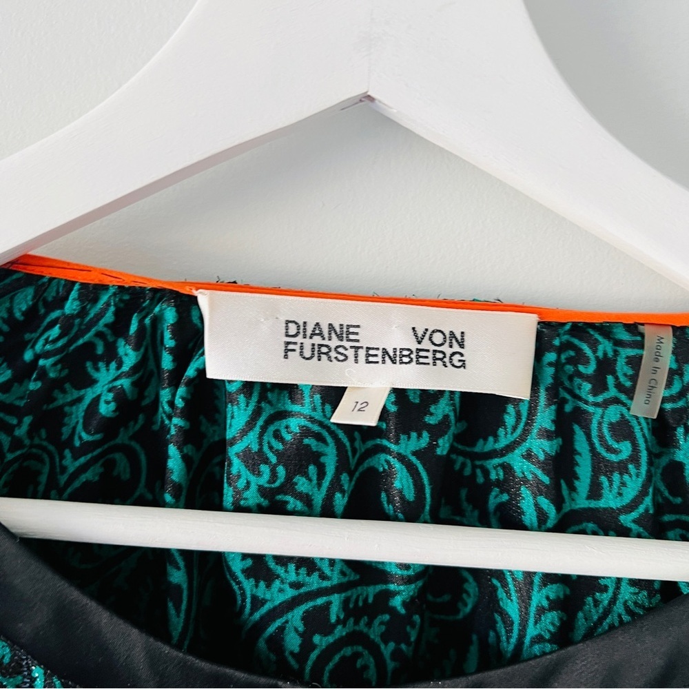 Diane von Furstenberg Spring 2018 Paisley Print Silk Blend Dress Size 12​​ - Picture 8 of 11